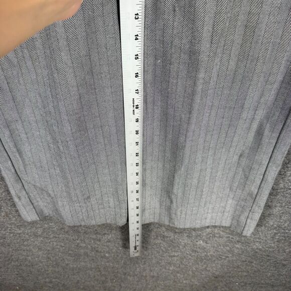 Express Dress Pants Women 10 Gray Striped Mid Rise Straight Flat Front Editor - Picture 5 of 8